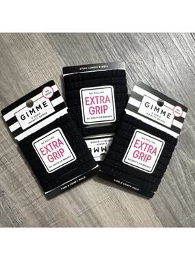 Gimme No Snag Black Ponytail Holders Extra Grip Firm Comfy Hold